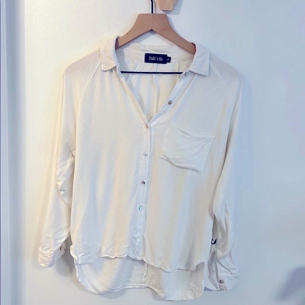 Fab'rik Cream Button-Up Blouse